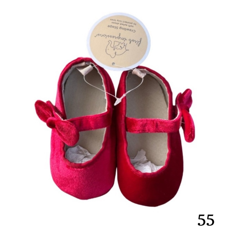 First Impressions Red Velvet Baby Shoes - Picture 13 of 13